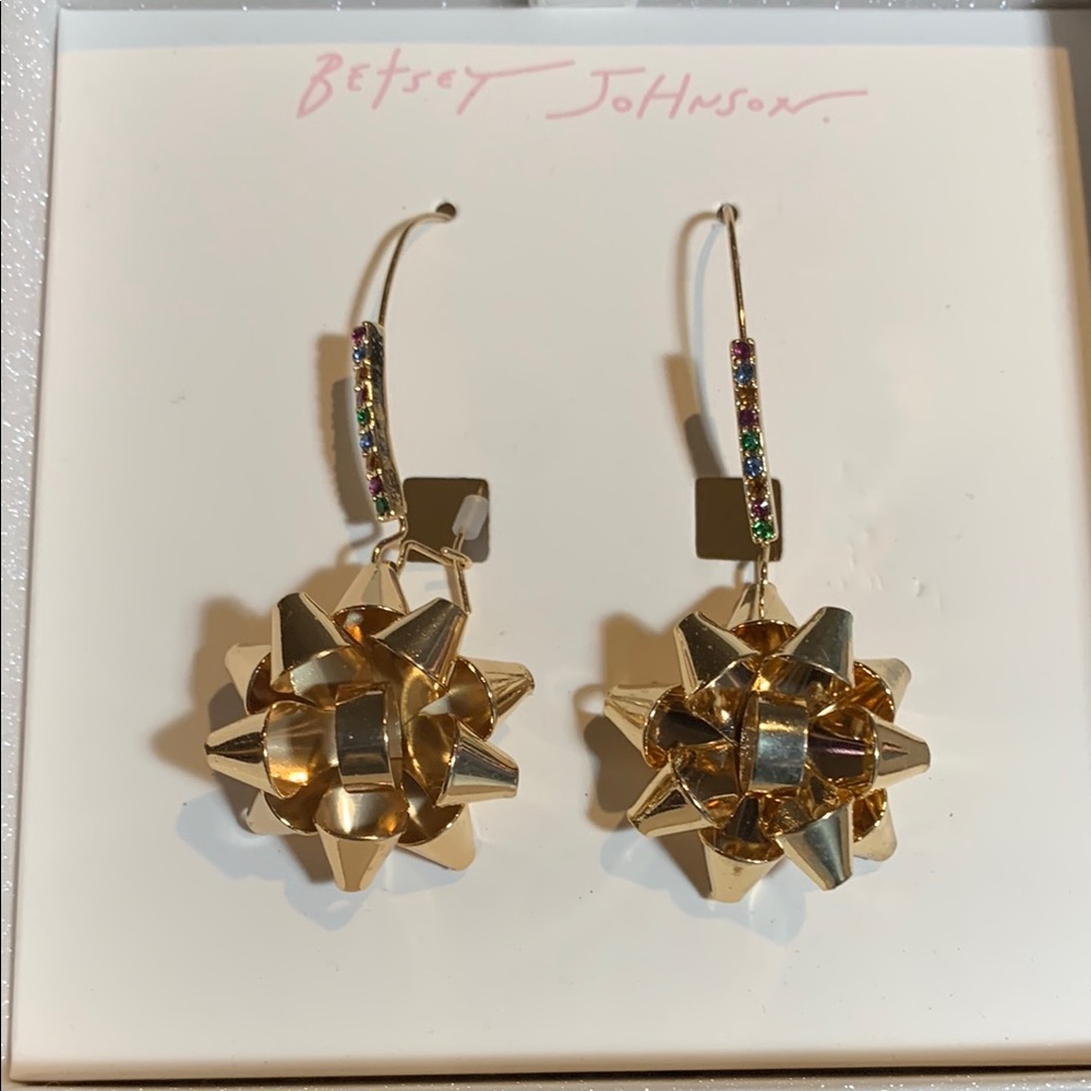 Betsey Johnson Gold Bow Earrings